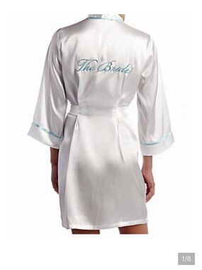 NWT Linea Donatella BRIDE White Satin Bride Robe